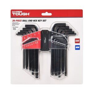 Hyper Tough Heavy-duty 26-Piece Ball End Hex Key Set Brand New/Sealed Package